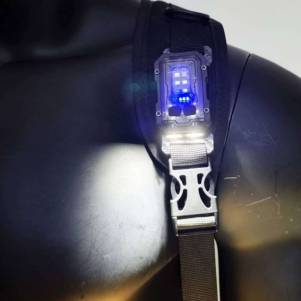 Tactical EDC Flashlight Or Loop Plate Portable Mini Outdoor Camping Hiking Flashing Light For 25mm Backpack Strap S260302