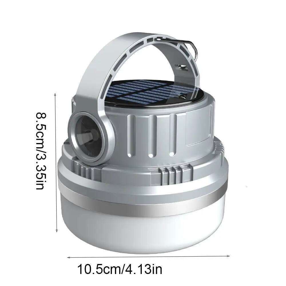Bright With Hook Solar Camping Lantern LED Hanging Tent Portable Lamp Waterproof USB Rechargeable Emergency Light Outdoor S260302
