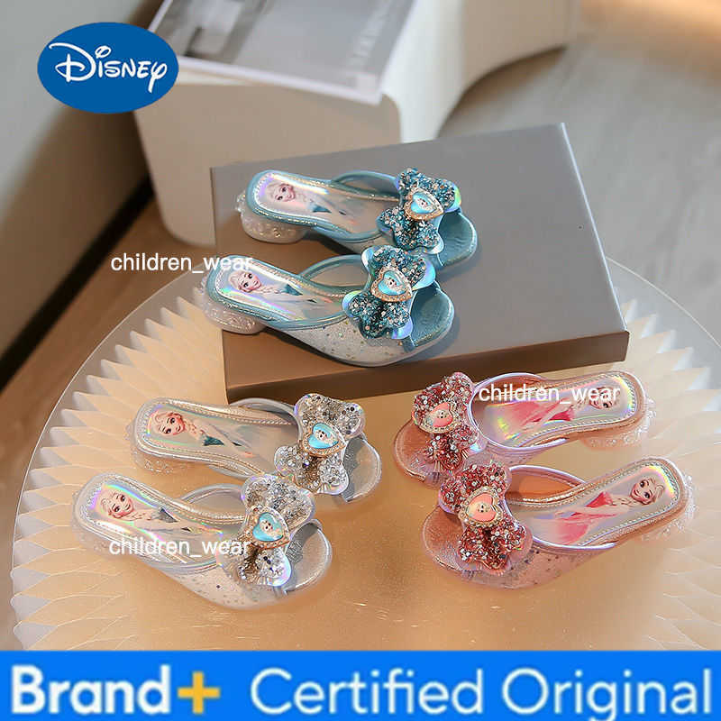 Disney Frozen Elsa Princess Designer Summer Slippers Casual Flat Shoes for Kids Girls Baby Shoes Child Flats Slides Sneakers H260303