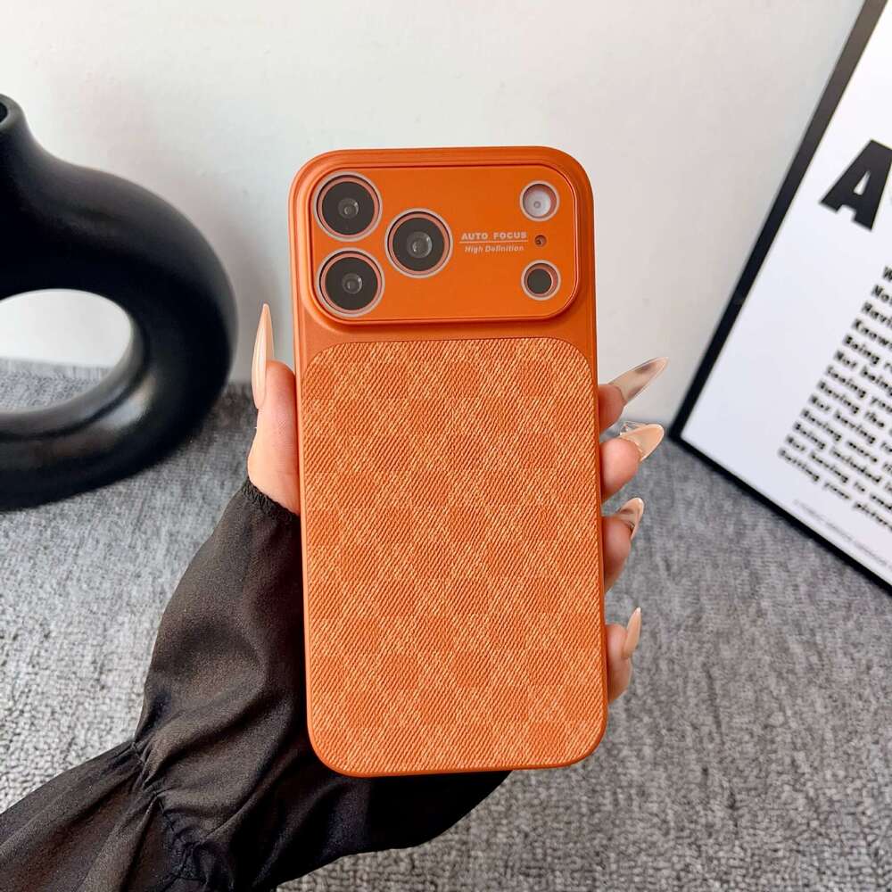 Matte Fabric Texture Phone Case iPhone Series Suitable for Apple 17 Pro Max plaid phone case for Daily Commute & Business