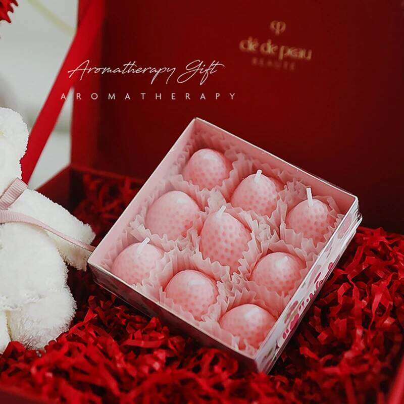 1 Set Strawberry Gift for Guests Decorative Scented Candles Fruit Food Candle Boxes W260303