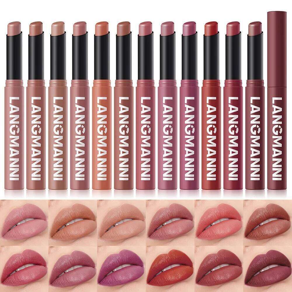 Highly Pigmented Long-Lasting Matte Lipstick Crayon - Available In Berry, Coral, Pink, And Red Shades H260302