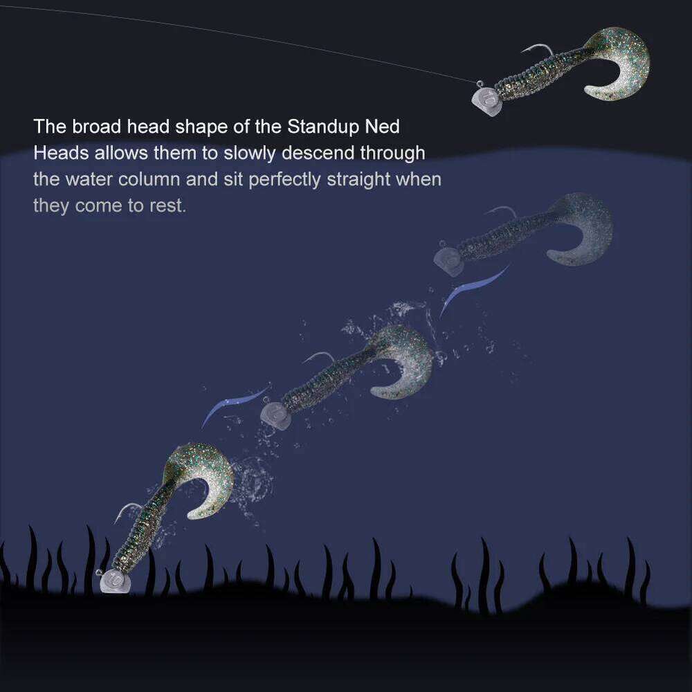 Noeby 7g 10g 1/0 2/0 Ned Rig Head Hook Jig Worm Soft Bait for Pike Bass Fishing Anzol Accessories Hooks Z260228