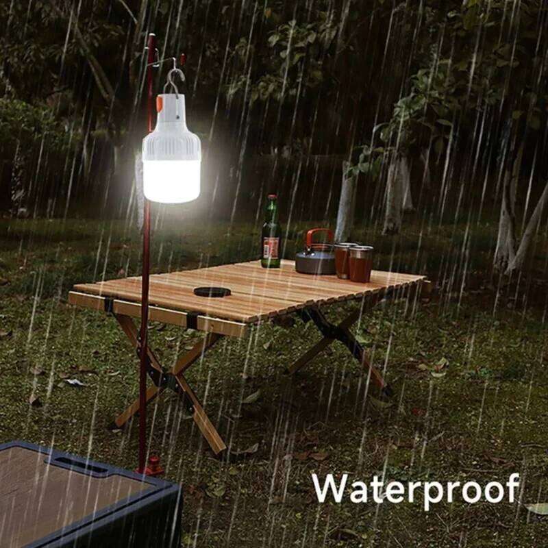 USB Rechargeable LED Lamp Outdoor Bulbs 60W Emergency Light Hook Up Camping Fishing Portable Lantern Night Lights S260302