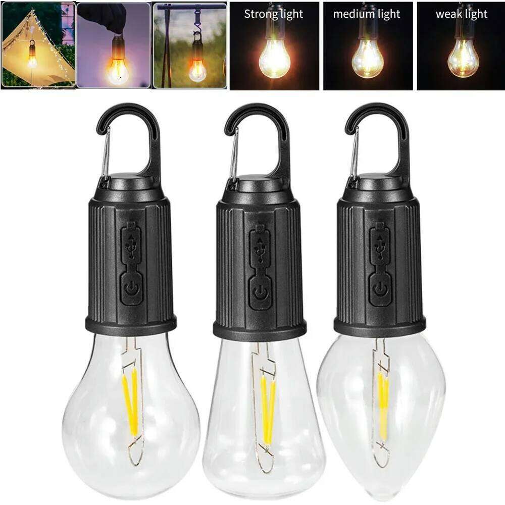 LED Lamp with Portable Camping 600mAh Mini Hook Emergency Light Type C Charging Waterproof for Hiking Fishing S260302