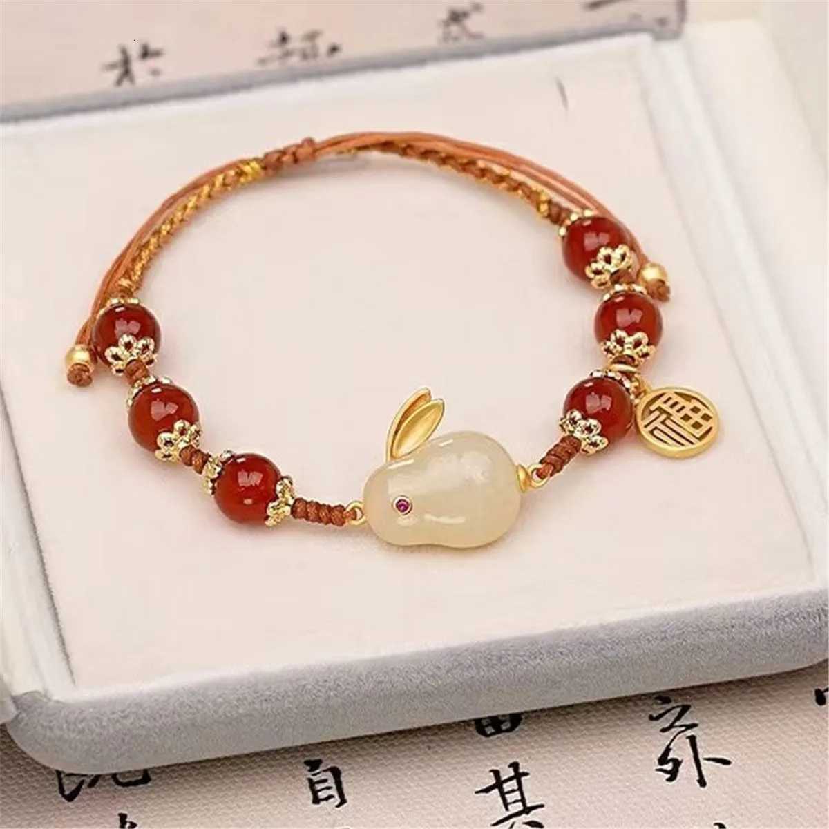 Fashion Rabbit Ulzzang Kawaii Bracelet for Women Cute Chinese Vintage Jewelry Lucky Bell Gifts for Family Lovers Femme Gifts H260303