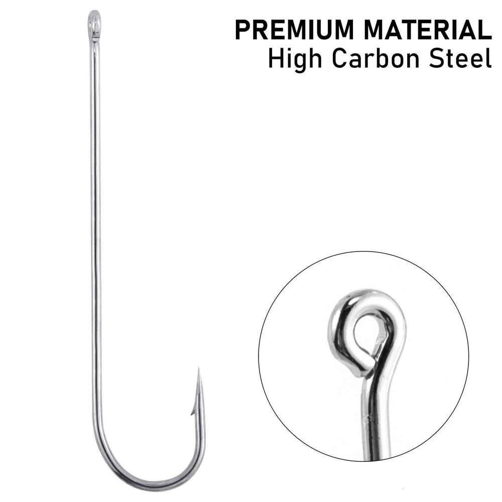 #1-#3/0 Fishing Aberdeen Extra Long Shank Offset Live Bait Hook for Freshwater Saltwater Bass Trout Walleye Panfish Z260228