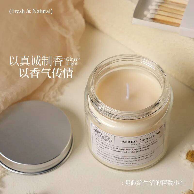 6x7cm Transparent Glass Cup Candle, Smokeless Elegant Soy Wax, Portable Travel Set Bedroom Scented High-end Souvenir W260303