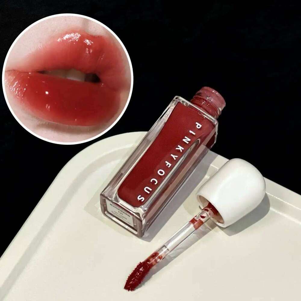 Pinkyfocus Mirror Glaze - Moisturizing, Long-Lasting, Non-Stick Cup, Brightens Tone, Waterproof Lip Gloss Creates Hydrated and Plump Lips, Suitable fo