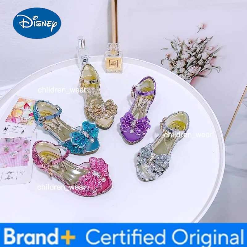 Disney Girls High Heels For Kids Princess Leather Sandals Children Halloween Cosplay Party Wedding Dancing Shoes Fashion Crystal Shoes H260303