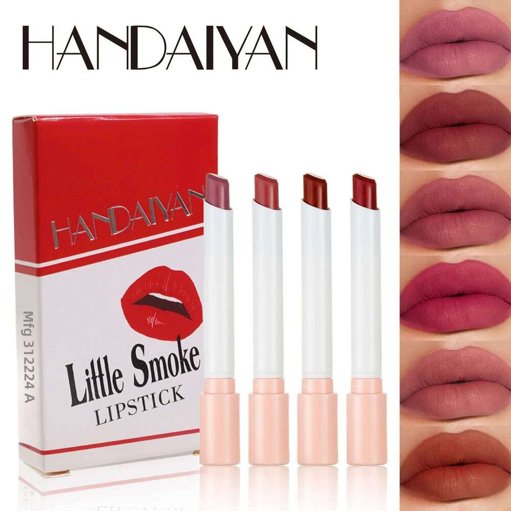 4PCS Matte Lipstick Set Long Lasting Velvet Glaze Nude Tint Makeup Cosmetic Cigarette Lip Stick Waterproof Non Transfer H260302