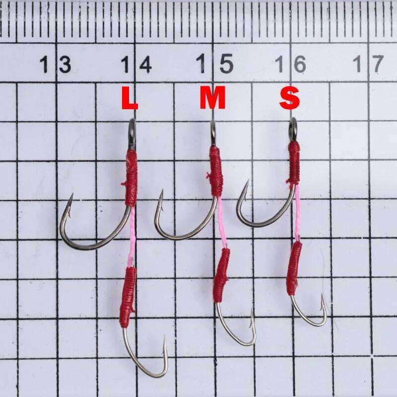 OUTKIT 10pcs Carbon Steel Double Micro-Big Eye Single Spoon Lure with Pipe Hook Handle for Small Fish Z260228