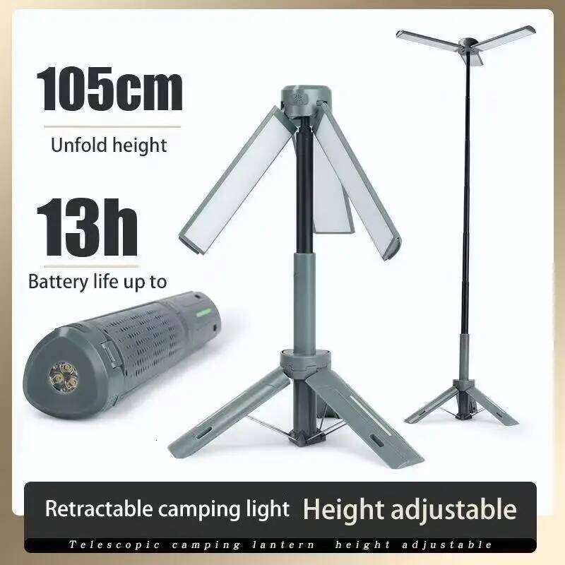 8000mAh Rechargeable Outdoor Portable Hiking Fishing Flashlight Telescoping Lantern Telescopic Camping Light S260302