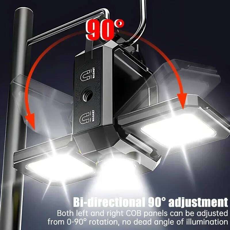 Mini Multifunctional LED Flashlight Keychain Double COB Lights USB Rechargeable with 90 Foldable Emergency Portable Light S260302