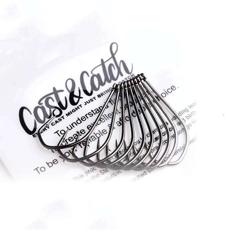 Cast&Catch Long Shank Dropshot Hooks 10pcs Barb High Carbon Alloy Steel Locking Curve Bass Freshwater Fishing Tack Z260228