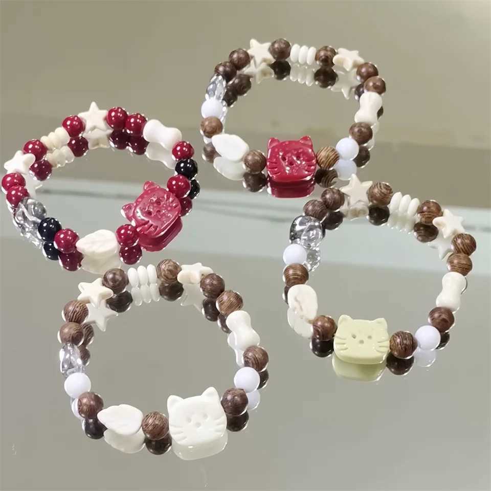 Handmade Ceramic Star Cat Bracelet Cartoon Korean Style Fresh Bracelet Jewelry Accessories Bead Cute Bead Bracelet Women H260303