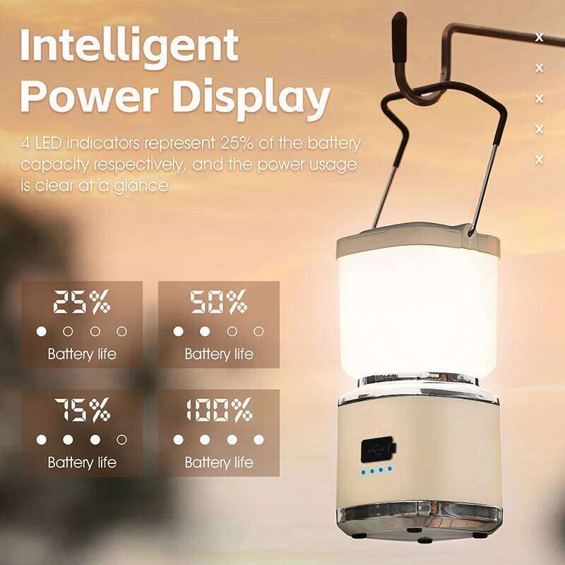 WEST BIKING Mini Outdoor Portable Camping Atmosphere Lantern 4 Modes Type-C Fast Charging Hanging Tent Light S260302