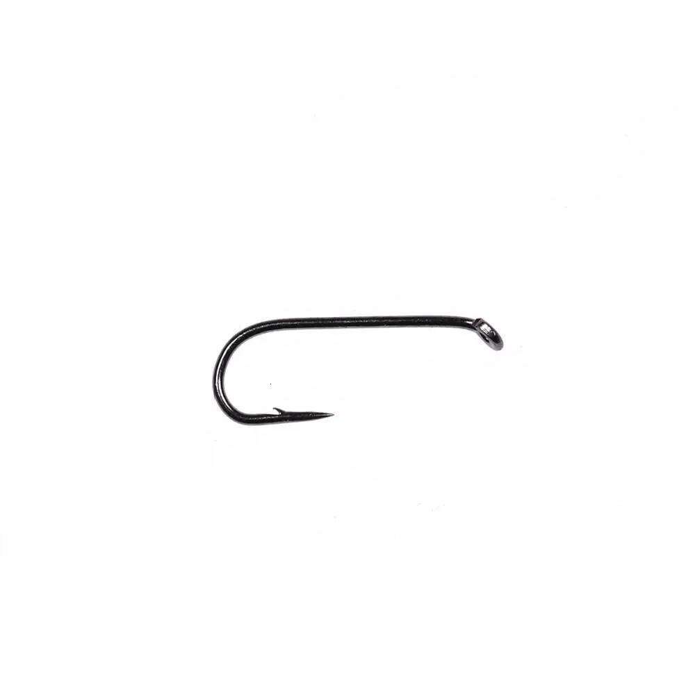Bimoo 50/100pcs Fishing Dry 2X Standard Wire Nymph Hook Black Nickel Finish Fly Tying Material Size 14 16 18 20 22 Z260228