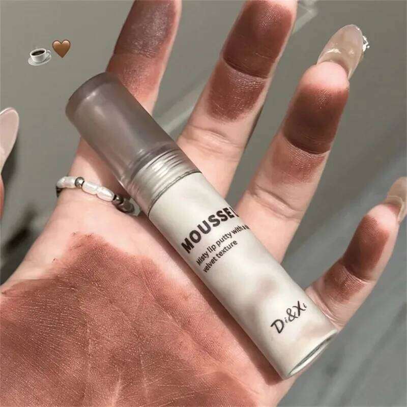 Matte Black Lipstick Waterproof Mousse Mud Nude Brown Gothic Velvet Moisturize Silky Gloss Non-stick Lip Makeup H260302