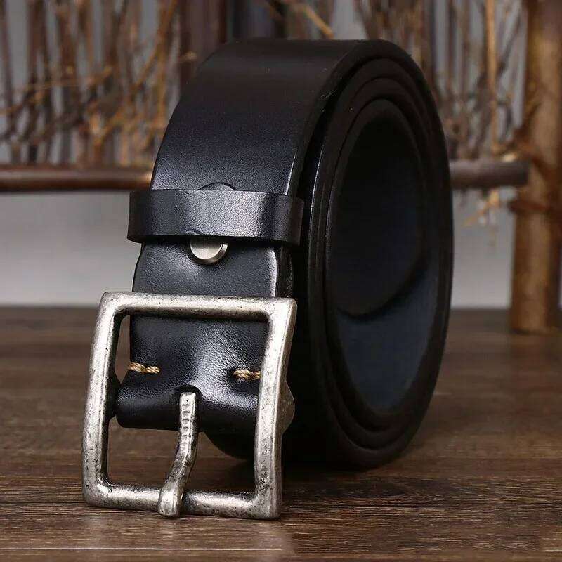 4.3CM Thickening Pure Cowhide High Quality Genuine Leather Belts for Men Brand Strap Male Copper Buckle Jeans Cowboy luxury S260228