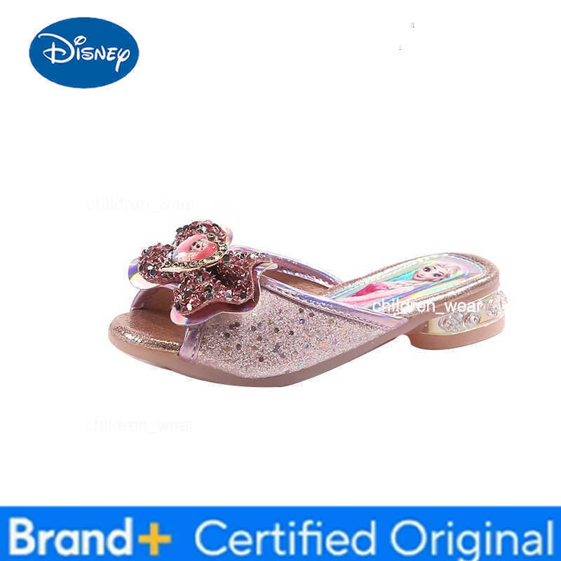 Disney Girls Elsa Princess Flip-Flops Summer Bow Sandals Anti-Slip Slippers for Big Kids H260303