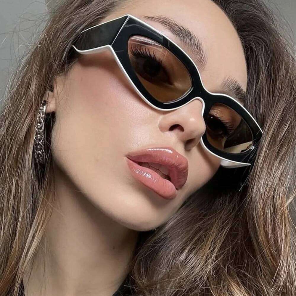 Steampunk Cat Eye Sunglasses Women Men Black-white Frames Trendy Sun Glasses Fashion Retro Vintage Accessories Shades Eyewear Y260302