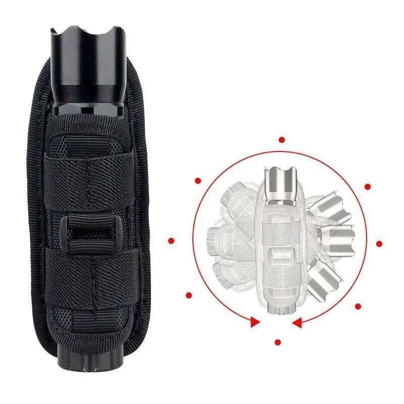 360 Adjustable Rotating Tactical Outdoor Portable Strong Light Oxford Cloth Flashlight Set Waist Bag S260302