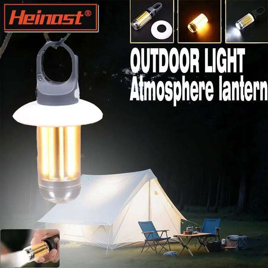 LED Camping Lantern Rechargeable Portable Flashlight Multifunctional Work Light Hanging Tent Lamp for Fishing Hiking Outdoor S260302