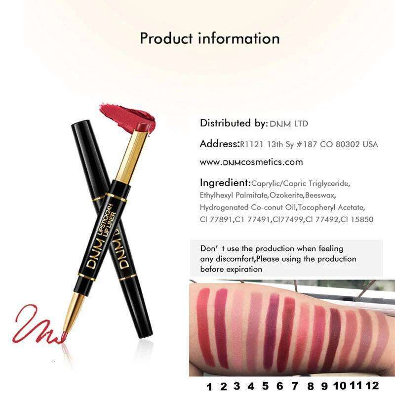 Double Ended Matte Lipstick Long Lasting Wateproof Lipsticks Brand Lip Makeup Cosmetics Dark Red Lips Liner Pencil Beauty H260302