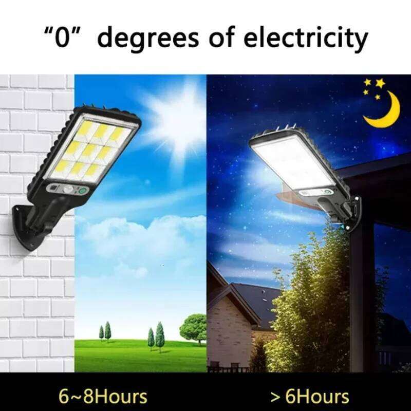 Outdoor Light with Motion Sensor Remote Control Solar Powered Street Lamp COB LED Security Lights Waterproof for Garden S260302
