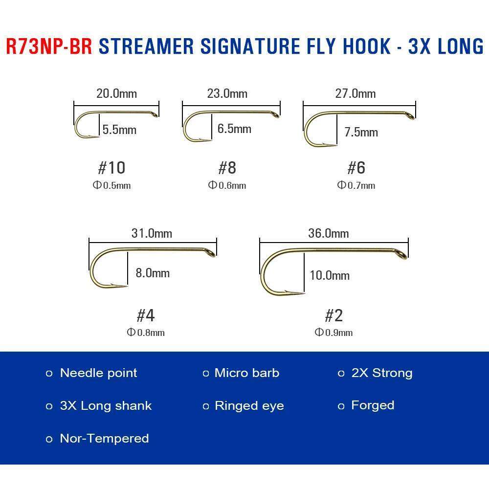 Mustad 30pcs Barbed Fly Fishing Tying Bronze Color Caddis/Eggs/Nymph/Streamer/Dry/Wet Hook for Trout Salmon Steelhead Bass Z260228