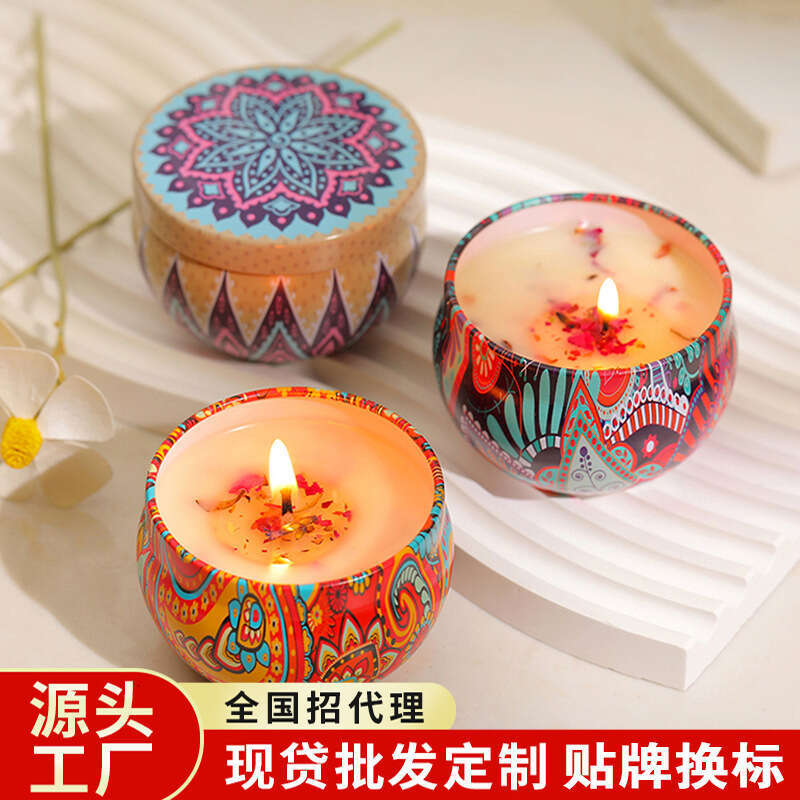 Cross-Border Source Dried Flower Aromatherapy Candle Smokeless Eco-Friendly Soy Wax Long-Lasting Fragrance Romantic Gift Wholesale W260303