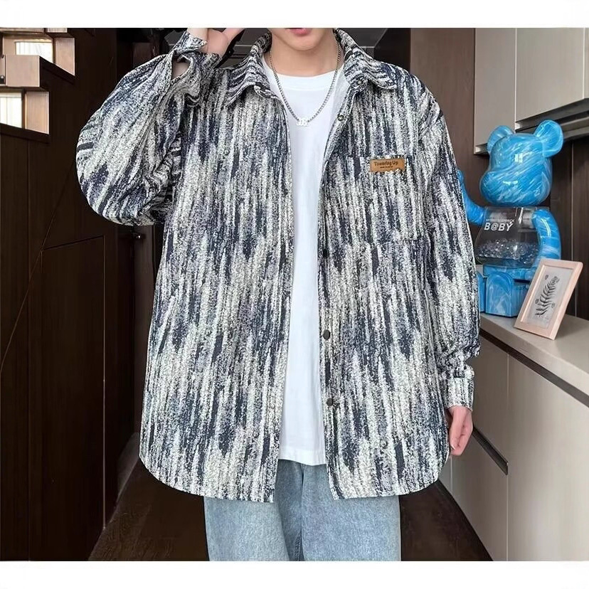 High Street Trendy Brnd Men's Spring Jcket In Chnel Style New Hong Designer Jacket Kong Style Turndown Collr Jcket Loose Retro Cot For Teengers