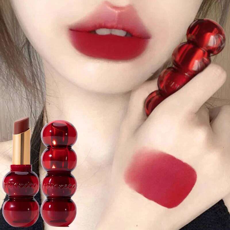 Matte Velvet Lipstick Cute Gourd Shape Easy To Wear Solid Gloss Waterproof Non-stick Cup Lip Tint Korea Makeup Cosmetics H260302
