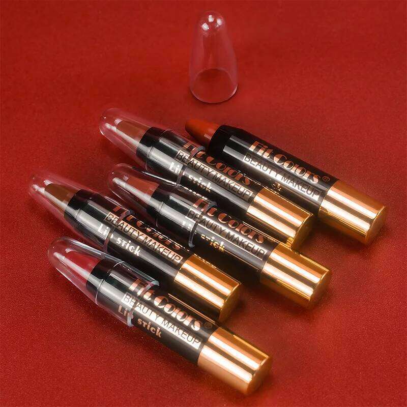 Fit Colors 6-Color Nourishing Lip Crayons - Velvet Finish, Hydrating, Non-Transfer, and Waterproof Lipsticks H260302