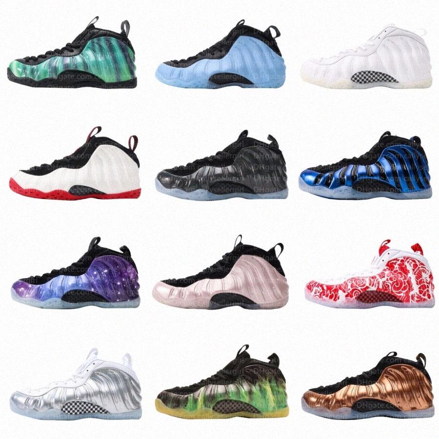 New Foamposits One Penny Men Basketball Shoes Dusty Cactus Psychic Blue Triple White Galaxy Royal Metallic Red Anthracite Black Volt Chrome Sports Sne