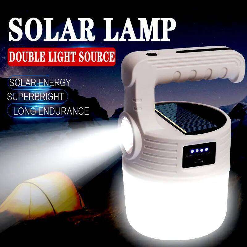 Rechargeable Portable Lanterns Solar Camping Lamp LED Emergency Autonomous Lighting Double Source Light Bulbs S260302