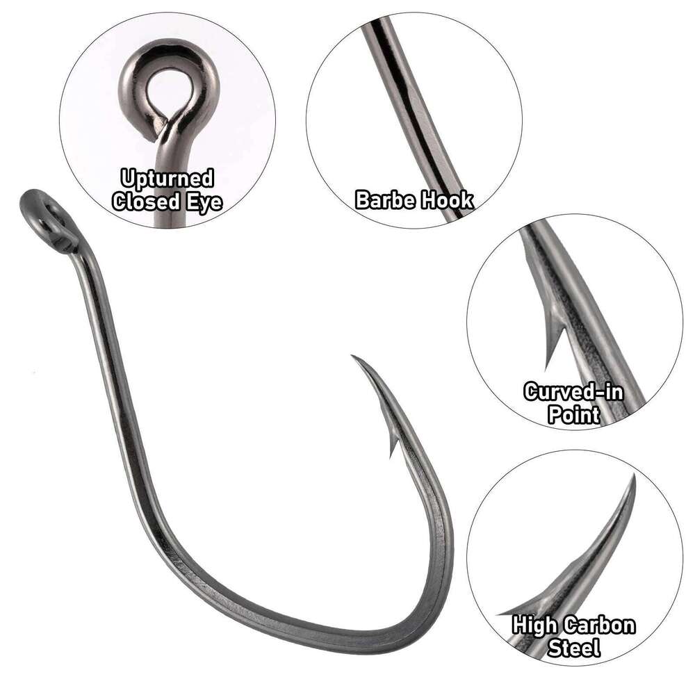 #6-#8/0 Big River Catfish Live Bait Octopus Beak Offset Fishing Circle Hook Saltwater Halibut Pike Z260228