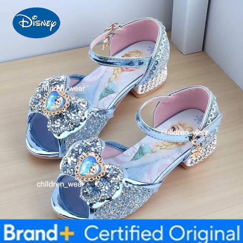 Disney Girls Sandals Frozen 2 Elsa Princess Shoes Little Girls Crystal Shoes Children High Heels Party Catwalk Show cartoon Shoes H260303
