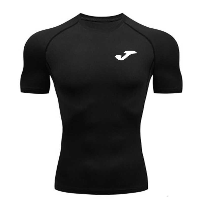 Men's short-sleeved quick-drying sports tight-fitting T-shirt with visible seams, quick-drying gym training tight-fitting clothing, sports short-