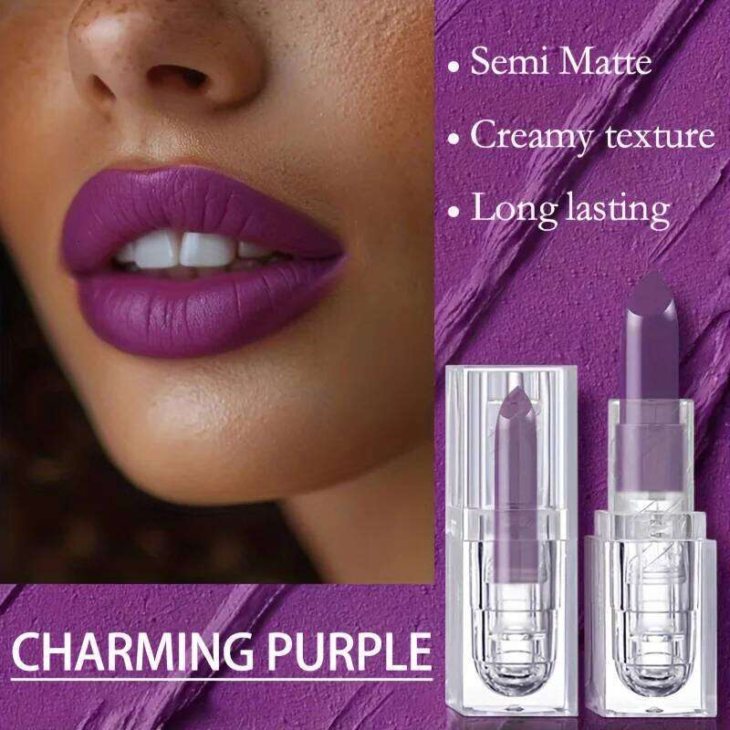 Purple Lip Gloss Moisturizing Matte Glamor Non-stick Cup High Pigmented Lipsticks For Cosplay Party Makeup Cosmetics H260302