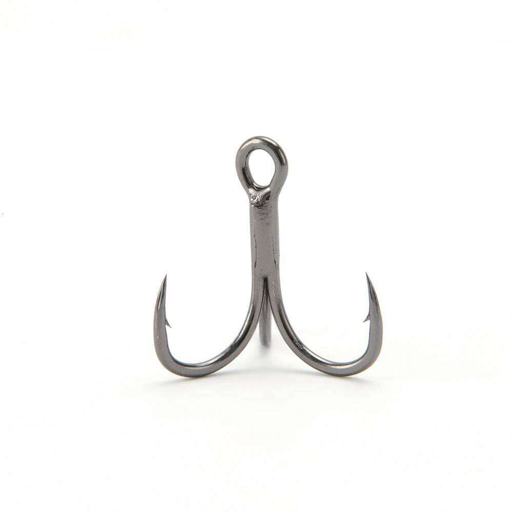 HYBOLAN 10pcs Fishing 4X Strong Black Treble Hook Super Sharp High-Carbon Steel High Strength Saltwater accessories Tackle Z260228