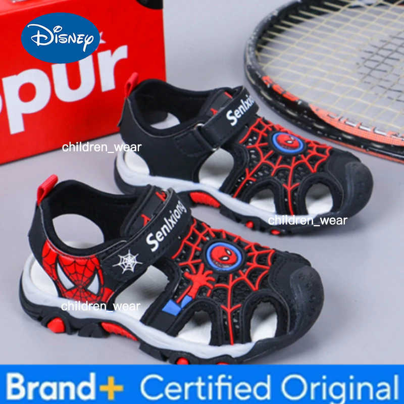 Disney Breathable Sport Sandals Summer Cartoon Spiderman Sandals for Boys Casual Beach Shoe Soft Sole Kids Shoes H260303