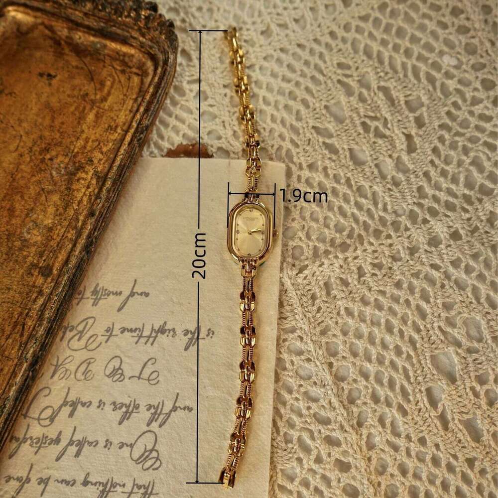1 Piece of New Gold Bracelet Style Retro Casual Fashion Simple Accessible Luxury Elegant Versatile Waterproof Women's Quartz Watch XJ260303