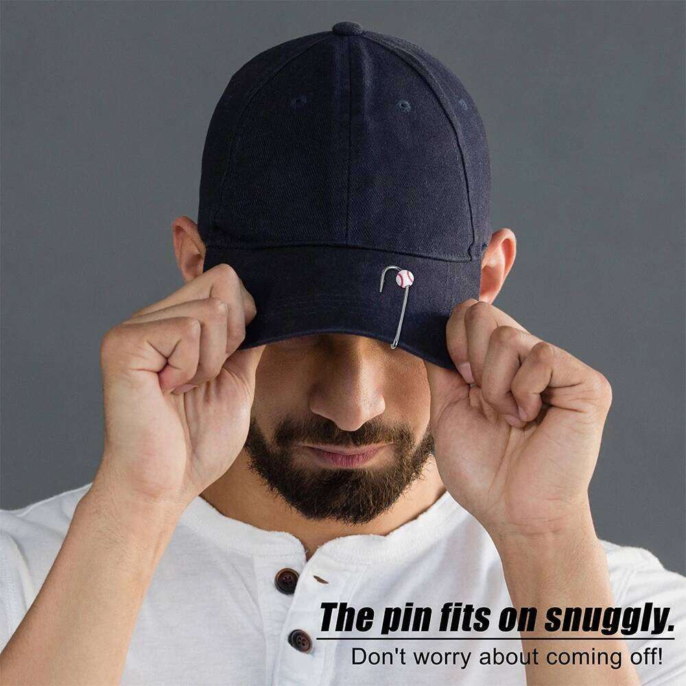 5Pcs Pins High Carbon Steel Clip Fishing Hat Pin Hook Tie Clasp Fish Hooks and Football Bead Z260228