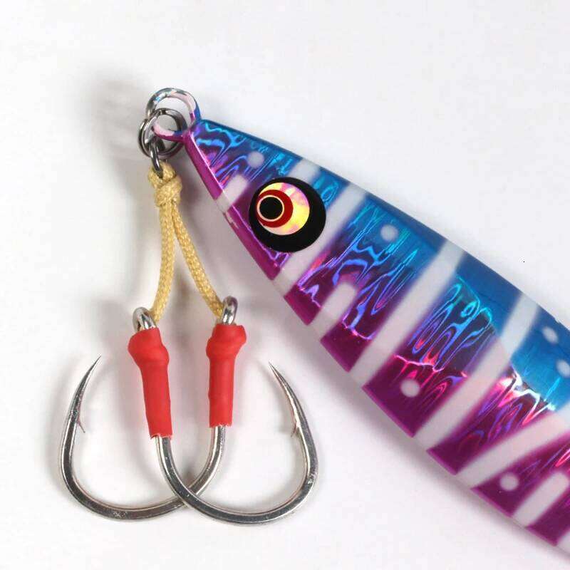 2pcs/bag Double Single High Carbon Steel Slow Sea Hook Saltwater Fishing Metal Jigging Assist Hooks Z260228