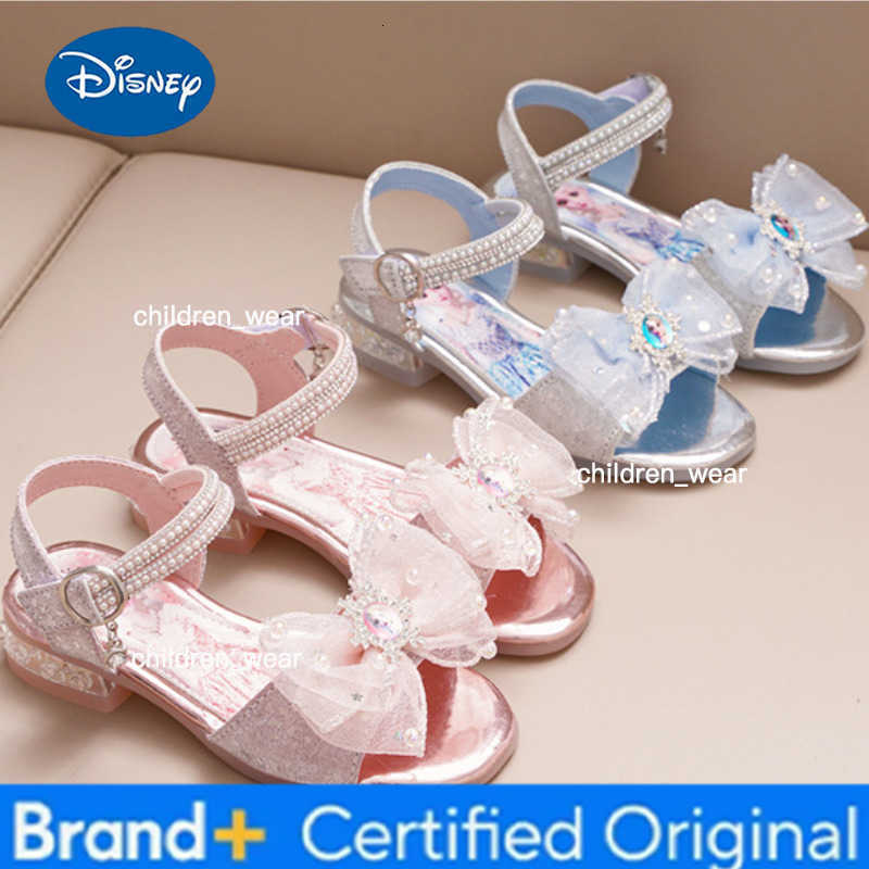 Disney KidsCasual Shoes Sandals Pearl Beach shoes Elsa EVA Summer Shoes For Girls Velcro Anti-slip Blue Pink Shoes Size 26-36 H260303