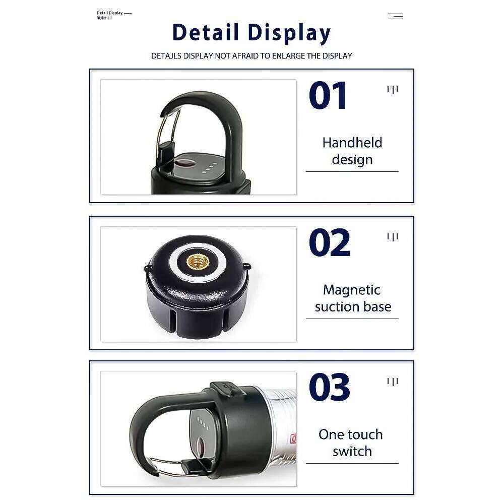 ML4 Outdoor Lantern LED Camping USB Rechargeable Light, Free Tripod, Magnetic Base, 2 Lampshades S260302