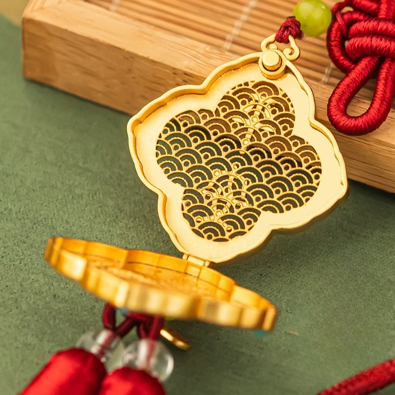 Chinese Style Auspicious jewelry Hanging Decoration Clouds Sand Gold Car Ornament Safe Driving Blessing Pendant Cultural Creative Design Lucky Auto In