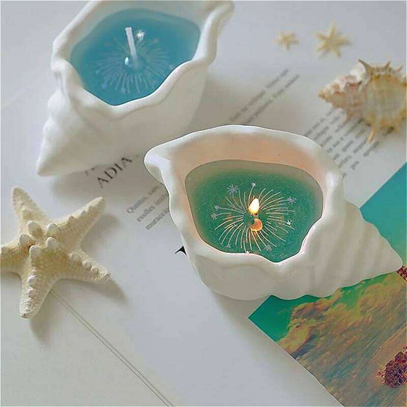 Shell Home Decorative for Guests Gift Scented Candles Gel Wax W260303